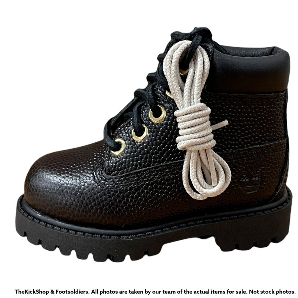 Timberland 6 Inch Premium Textured (Black) Toddler Boots